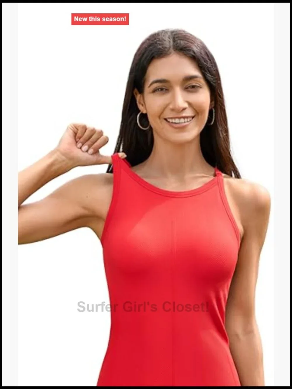 Women's Racerback Tank Top with Built-In Bra Ribbed Seamless Athletic Crew Neck